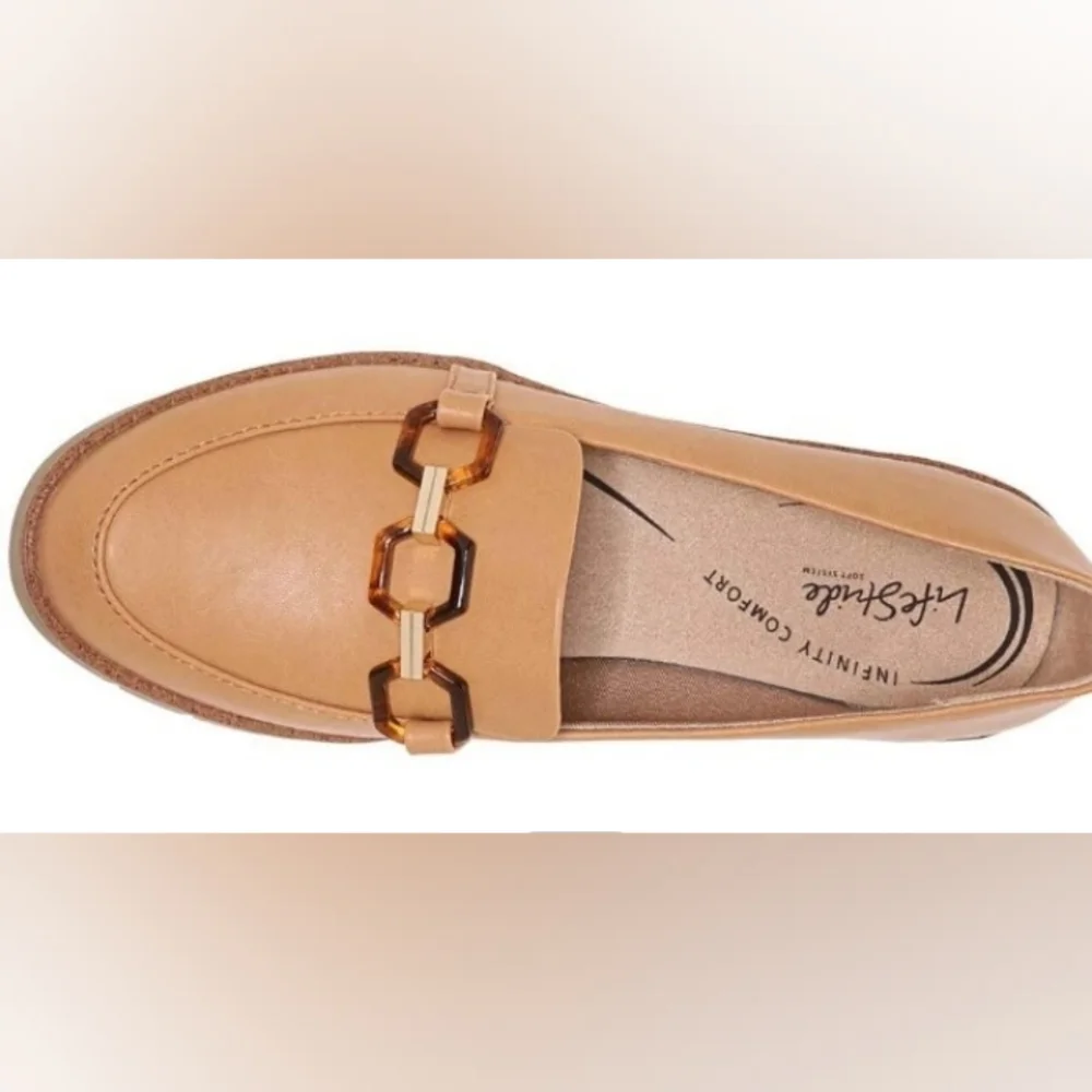 Natural Life Optimist Tan Loafers 10 Infinity Comfort Preppy Office